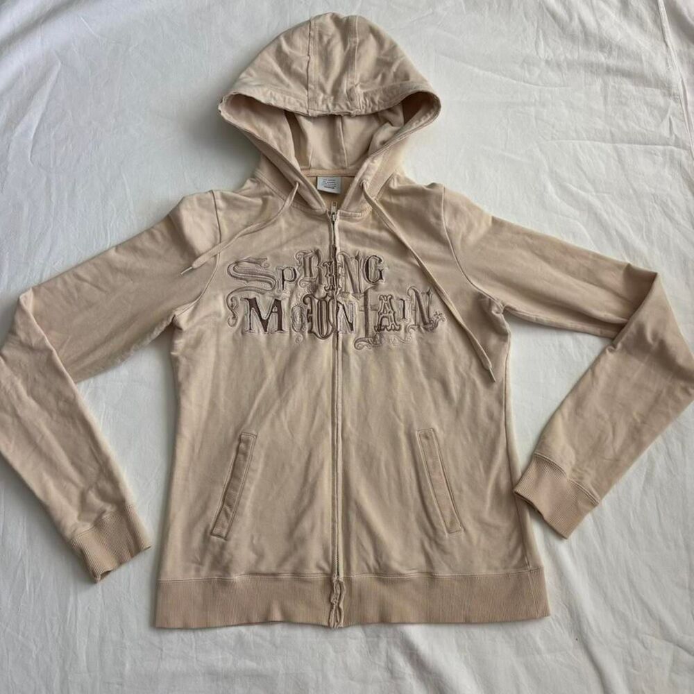 Unbranded Women's Cream and Tan Hoodie
